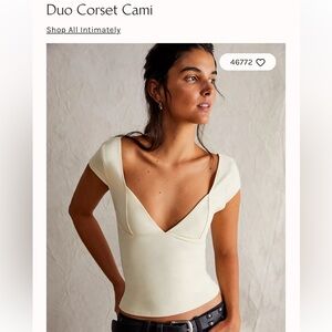 Free People White Duo Corset Cami